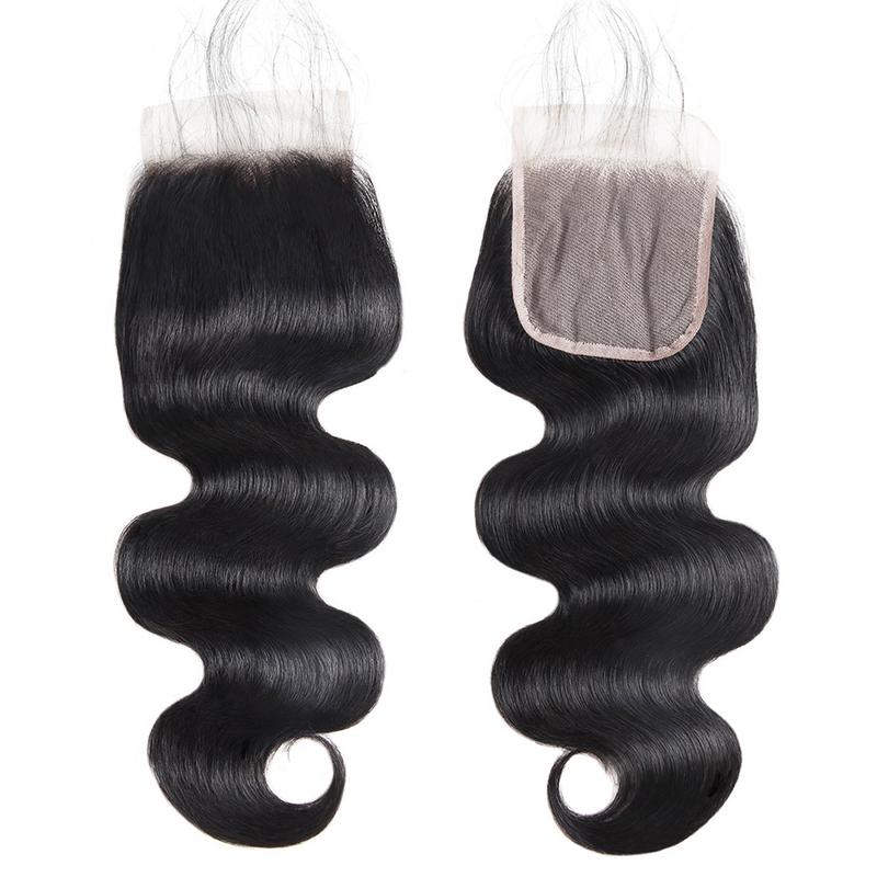 Product Introduction of Body Wave Hair Bundles with Closure Brazilian Human Hair 3 Bundles with 4x4 Lace Closure Sew in Elastic Synthetic Curly Hair Bun Synthetic Bangs Hair Extension Headband wigs 17