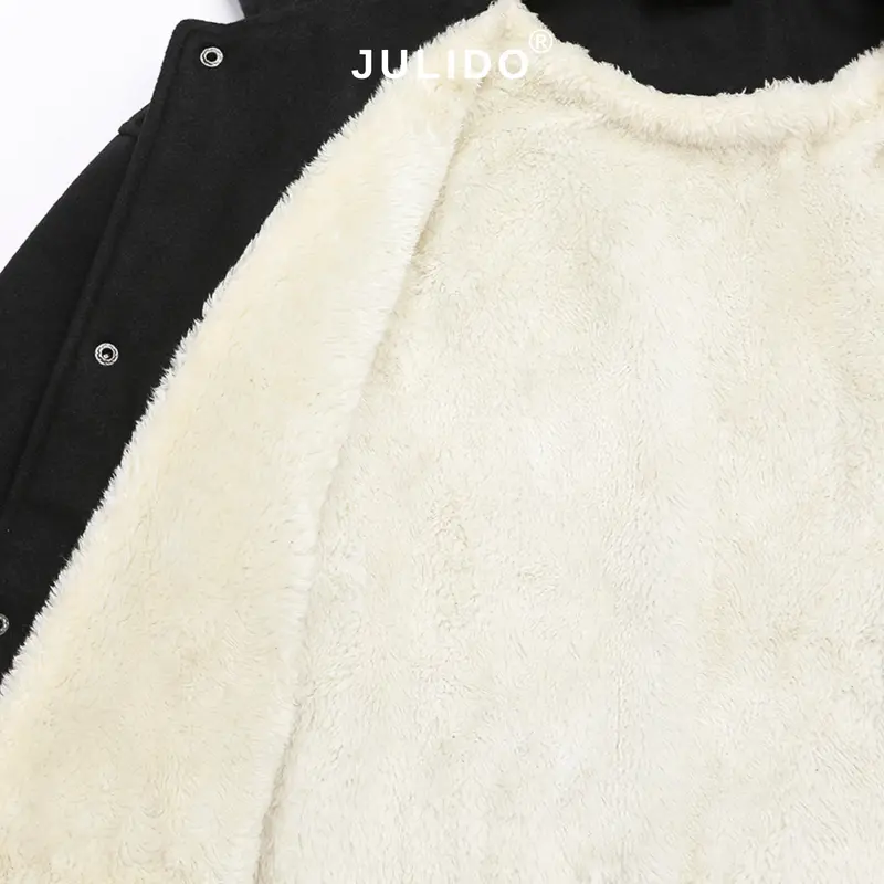[DEAL MỞ BÁN] (Form Rộng) Áo khoác dạ lót lông Varsity nam nữ JULIDO, chất vải dạ ép dày dặn lót lông cừu cao cấp