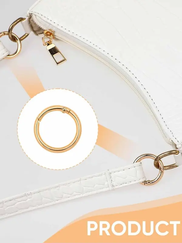 Spring Design At Opening Metal Spring O Ring, 5 Counts Durable Round Spring Snap Carabiner Clip Buckle, Diy Bag Accessories for Keyrings, Bags, Purses 8