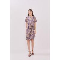 Gambar MINIMAL - Malika - Dress Serut Wanita Motif Tenun Bunga - Navy - S, Navy dari Minimal Kab. Pemalang 3 Tokopedia