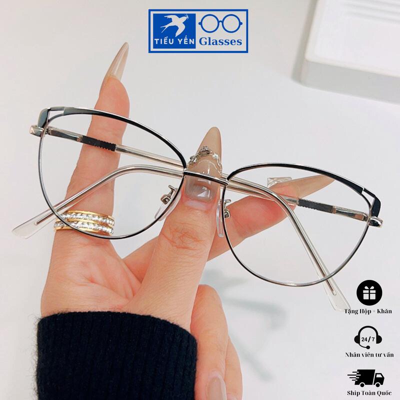 Mã 2028 - [TẶNG TRÒNG CẬN] Kính Cận Mắt Mèo Kim Loại Titanium Không Gỉ form vừa với thiết kế phù hợp với nhiều dáng mặt