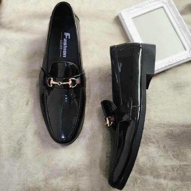  Giày tây nam da bóng phối khóa kim loại lịch lãm 39-43 