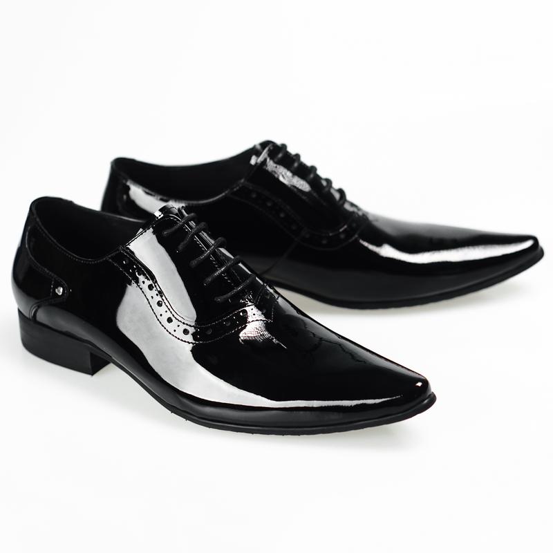 GS105 - Mẫu giày Nhập Khẩu Oxford da bóng mũi nhọn chính hãng ROSI 0