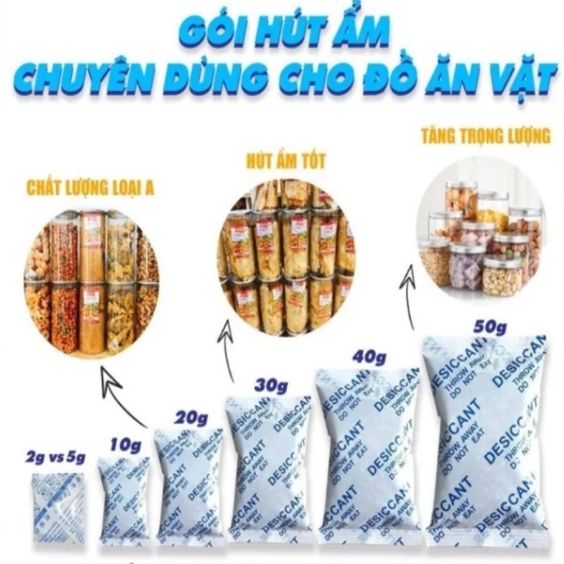 1kg gói hút ẩm / túi chống ẩm dùng cho thực phẩm loại 2/5/10/20/50/100g