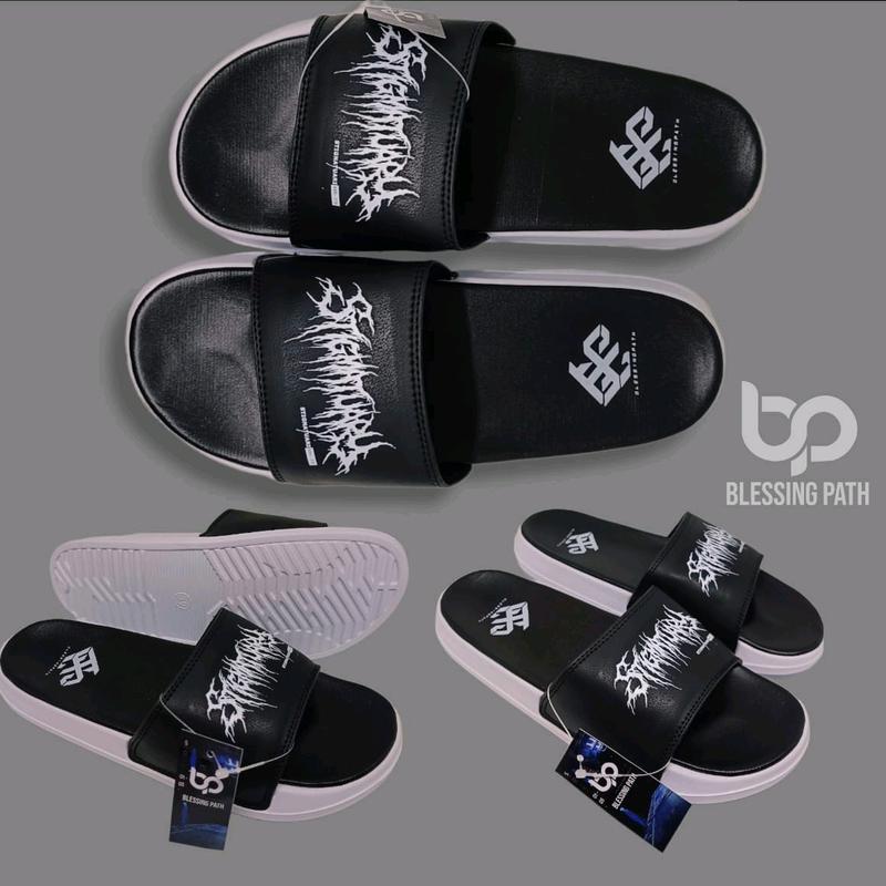Sandal Slop Print BLESSINGPATH Neo Leather Cowok Cewek Karet 100% Baru - Shoes, Pria/sandal santai selop 2
