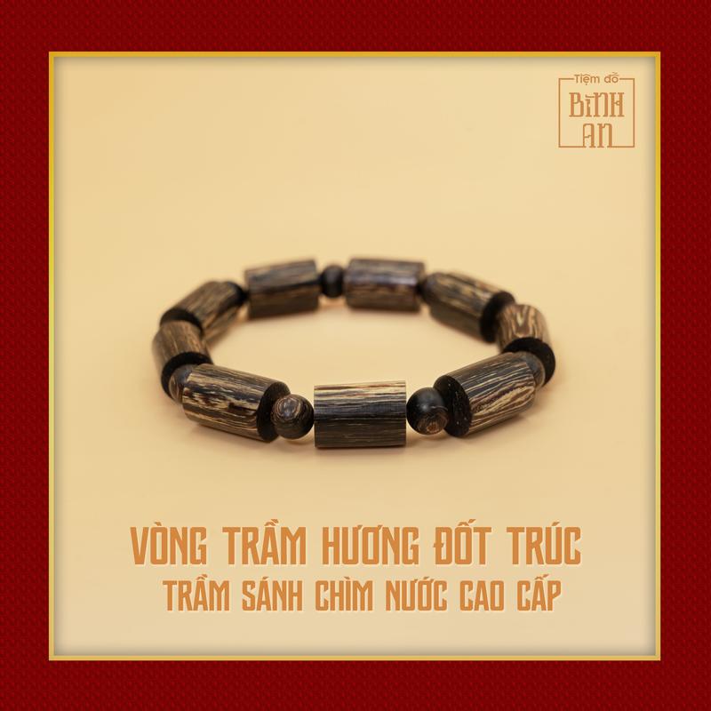 Product Introduction of Vòng tay trầm hương đốt trúc hàng cao cấp - Vòng tay nam Tiệm Đồ Bình An 2