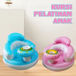 Sofa Kursi Makan Bayi Belajar Duduk Baby Chair Sofa Tiup Bayi Model ABC dengan Musik Nyaman dan Aman untuk Bayi, Panjang 80cm, Lebar 60cm, Tinggi 40cm
