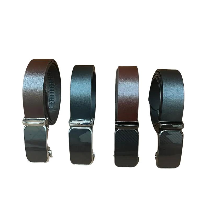 Thắt Lưng Dây Nịt Nam Da Bò Đầu Khoá Tăng Giảm Tự Động Phong Cách Lịch Sự 3.5x120 Cao Su khoatudong