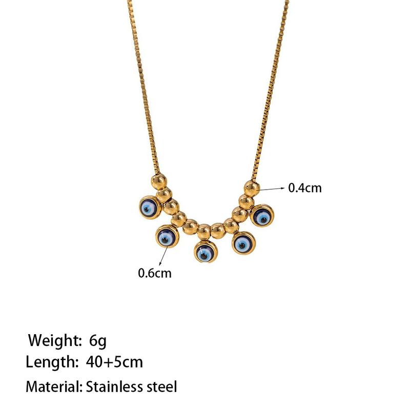 Product Introduction of Devil's Eye Jewelry Suit, Blue Eyes Necklace Bracelet, 18K Gold, Necklace Bracelet Bracelet Suit, Stainless Steel Necklace Suit, Titanium Steel Devil's Eye, Necklace Accessories 3