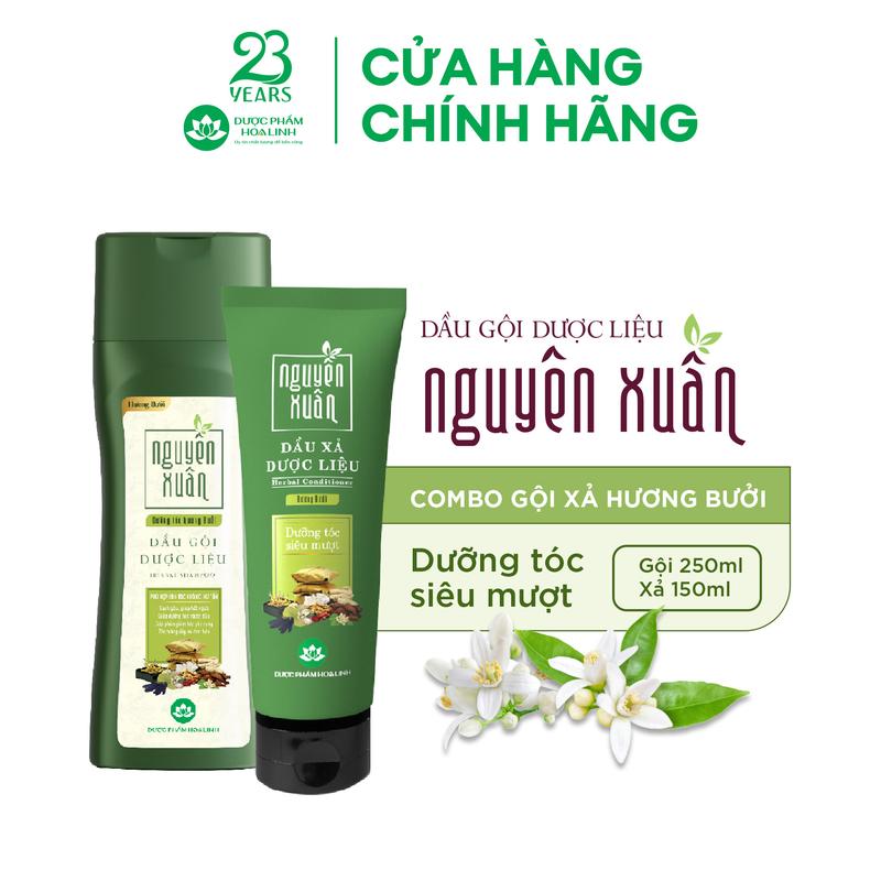 Bộ Dầu gội Nguyên Xuân hương bưởi 250ml và Dầu xả Nguyên Xuân hương bưởi 150ml - Dành cho tóc khô xơ, hư tổn