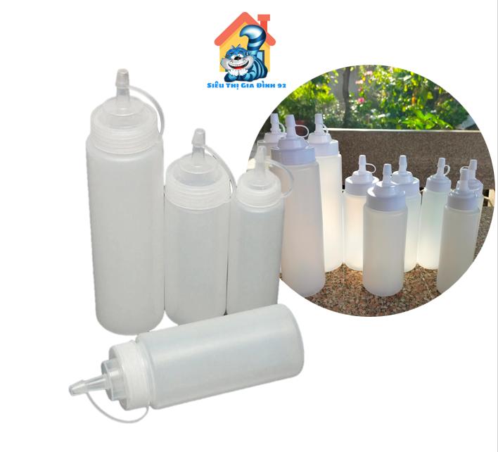 Combo 5 Bình Nhựa Đựng Siro Syrup , Chai Nhựa Đựng Sốt , Mứt , Tương Ớt Việt Nhật Đựng Gia Vị