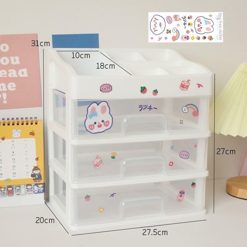 Kệ đựng mỹ phẩm 4 tầng hộp đựng đồ trang điểm cá nhân để bàn học văn phòng có ngăn tiện lợi Kitchen - Tặng kèm sticker dán trang trí 8