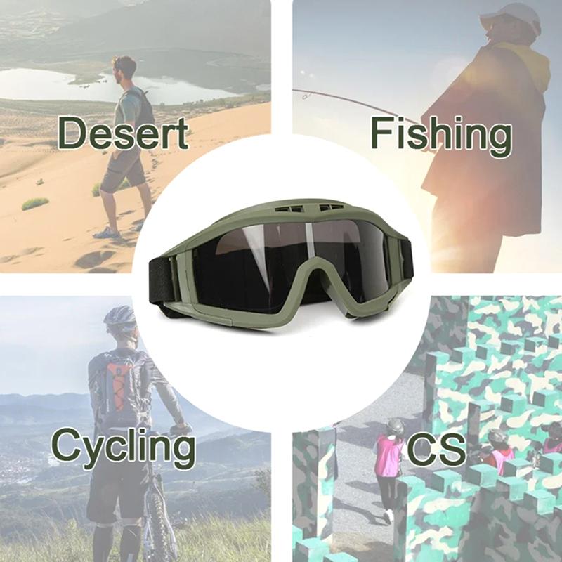Product Introduction of Goggles Lens Windproof Dustproof  Motocross Motorcycle Mountaineering Glasses CS Safe Protection 18