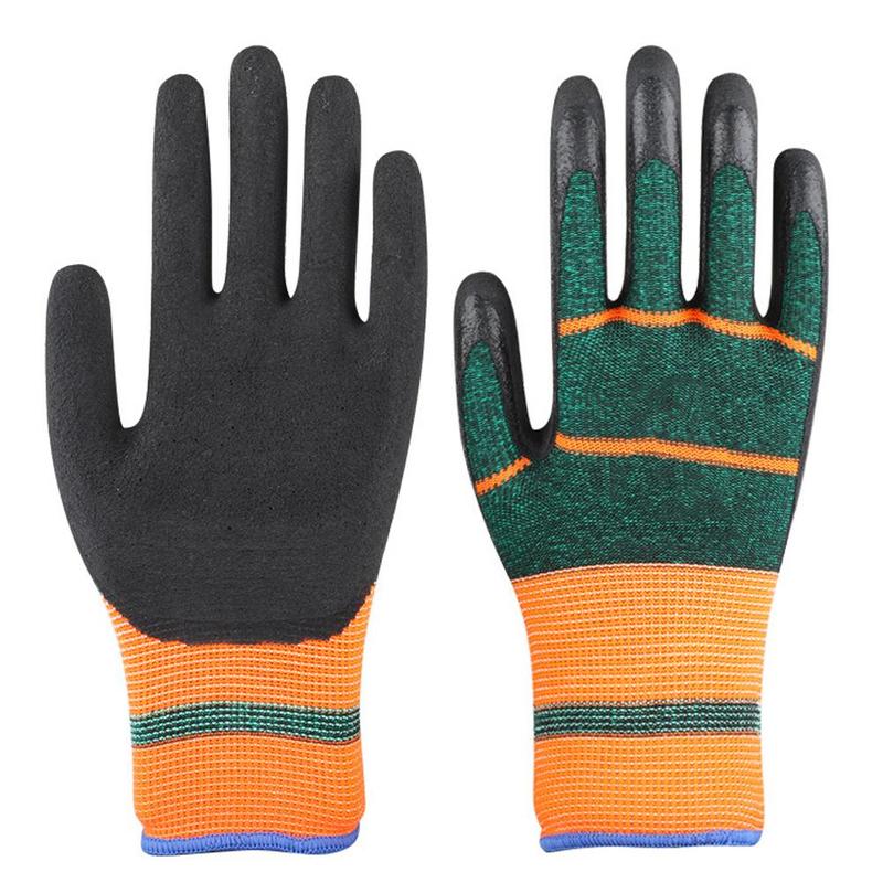 Product Introduction of Latex Labor Protection Gloves Half-hang Dipped Elastic Gloves Women's Thick Wear-resistant Labor Protection Gloves 13