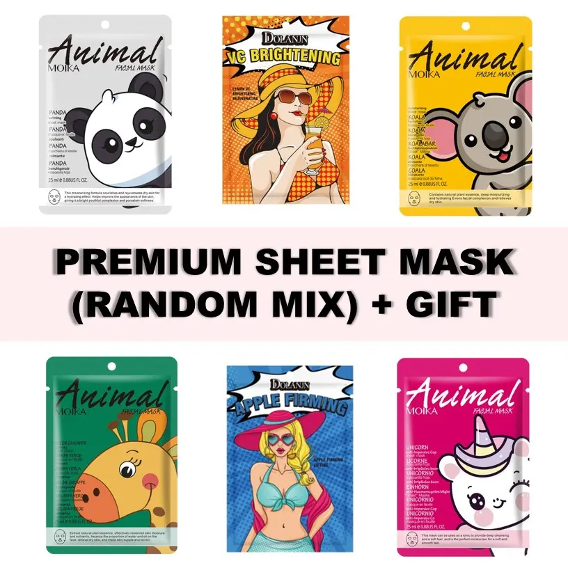 [PROMO 3 DAYS] 40 Pcs - Sheet Face Mask Skincare (BUY 1 SET, GET 1X OPTION TONER, MOISTURIZER, FACE SERUM, ESSENTIAL OIL, HAND LOTION) (BUY 2 SET, GET 1X OPTION CLEANSER, HAIR MASK, BODY SCRUB, BODY LOTION, 2 IN 1 SERUM)