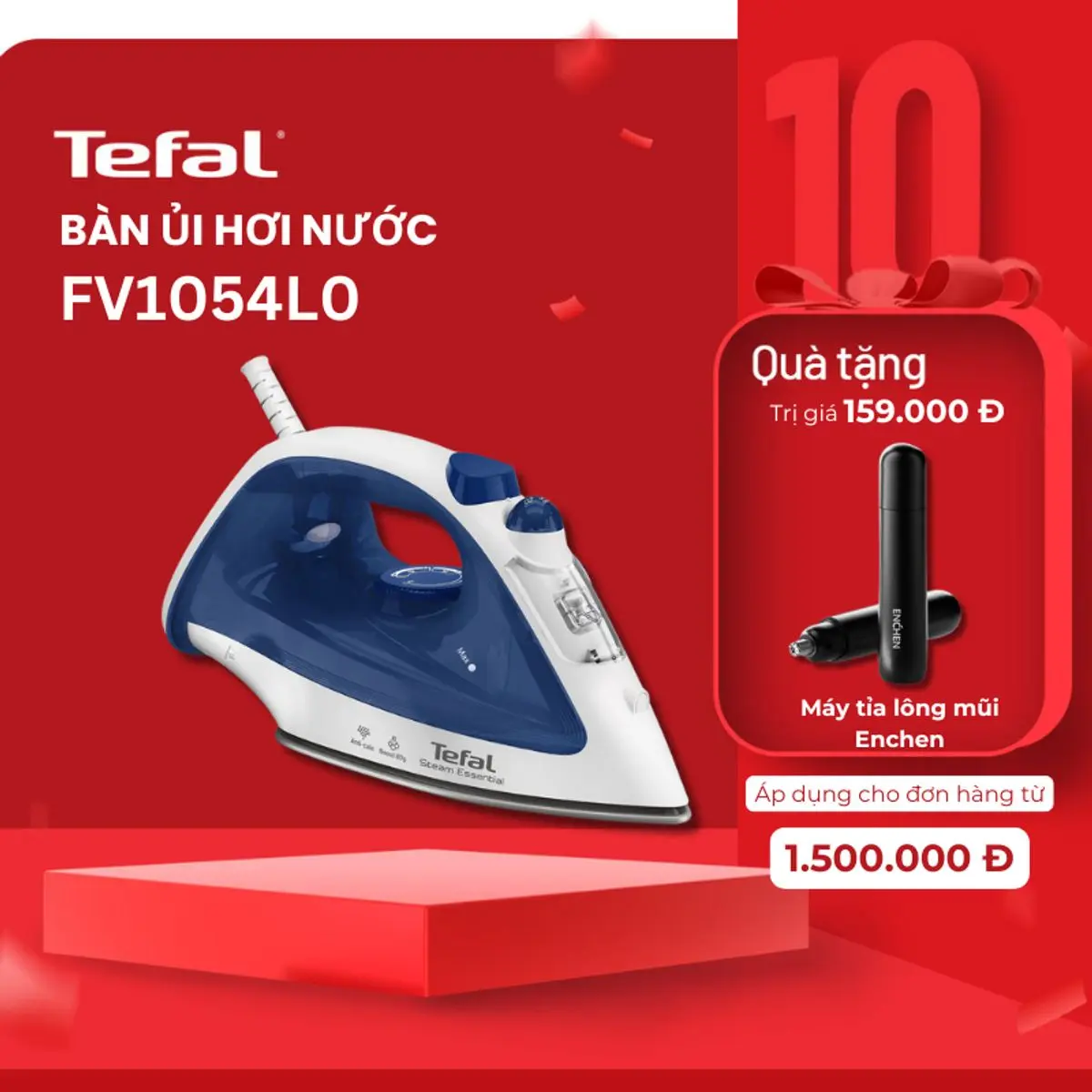 Bàn ủi hơi nước Tefal FV1054L0 - Bảo hành chính hãnġ 02 năm