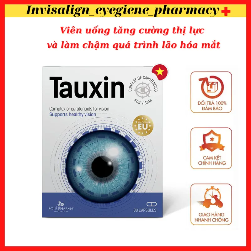 TAUXIN  Latvia  – Viên uống tăng cường thị lực và làm chậm quá trình lão hóa mắt – Hộp 30 viên 0