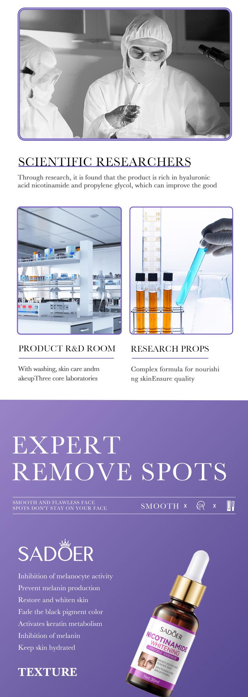 Product Introduction of Niacinamide serum whitening Dark Spot Remover Serum 30ml melasma serum remover melasma and Pekas Remover Serum original whitening and freckle removing oil small molecule time coagulation extract orchid semen tening anti-wrinkle  jhy005 6