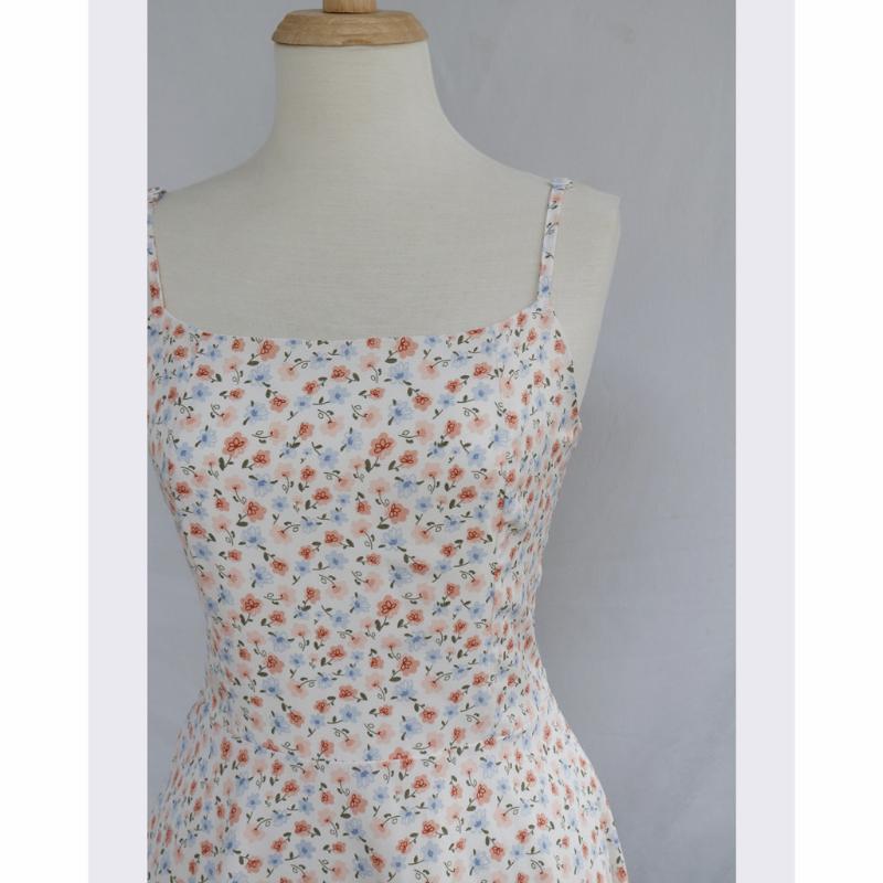 Đầm hai dây hoa nhí dáng xoè dễ thương  LRD037 Nữ Nhung Women Dress 4