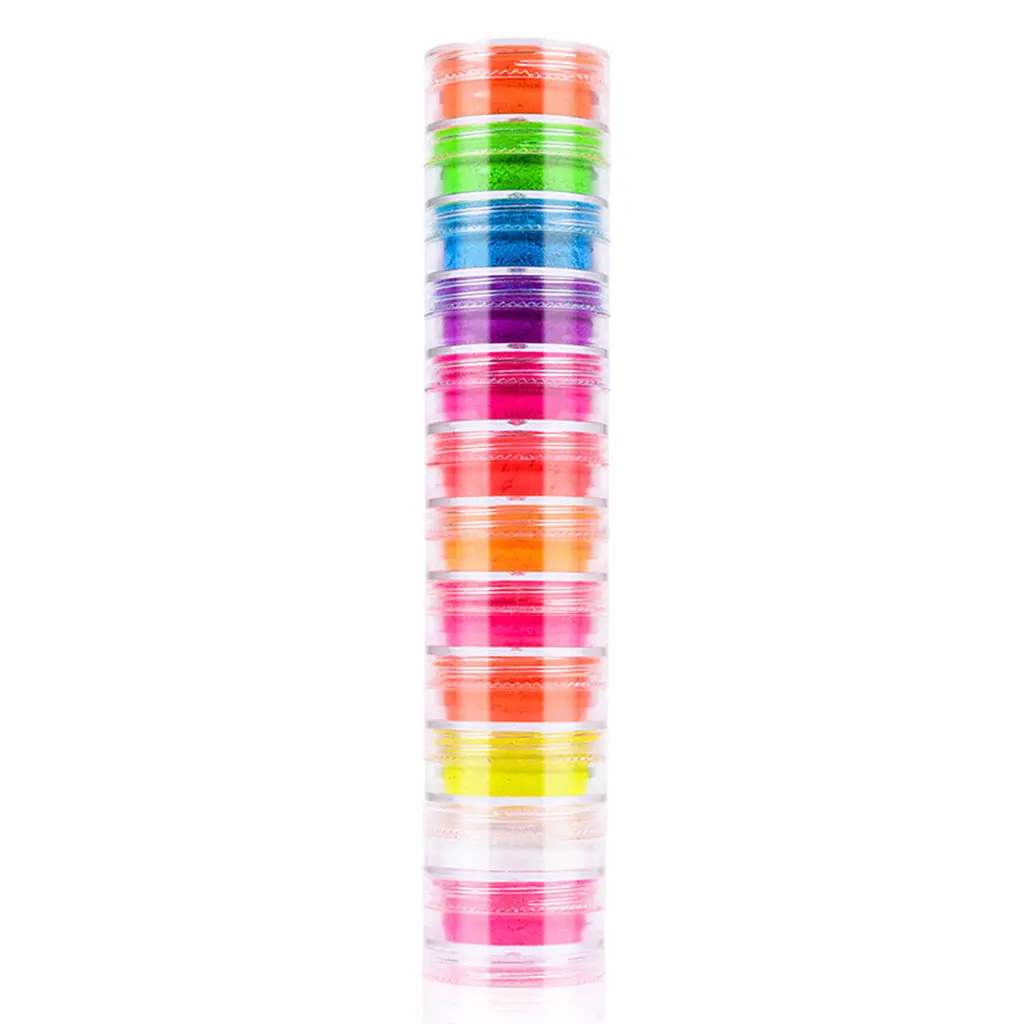 ✪ 12Pcs Resin Bright Fluorescent UV Pigment Powder Black Light Reactive Luminous Resin Pigment Kit Jewerly Making