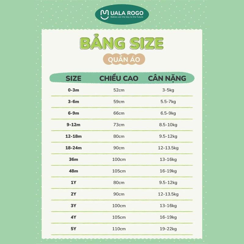 Product Introduction of Đồ bộ bé trai bé gái Ualarogo cộc tay mặc nhà 1-5 tuổi vải Cotton Sớ Gỗ thấm hút co giãn mềm mại 3829 0