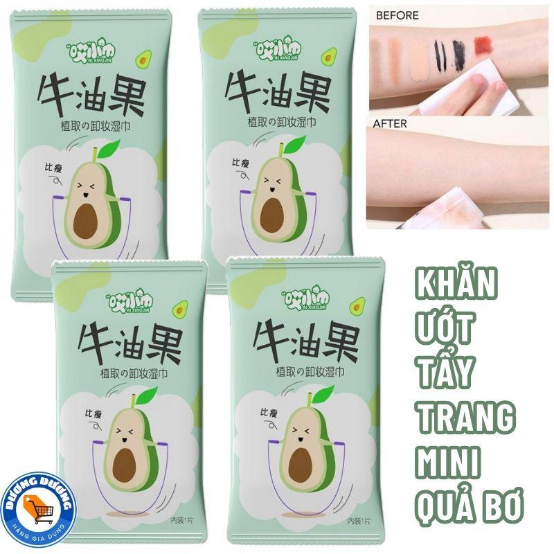 SET 50 Khăn Uớt Tẩy Trang Makeup Gói 1 Tờ, Chiết Xuất Bơ Giúp Làm Sạch Dịu Nhẹ - Khăn Tẩy Trang Dùng 1 Lần - Khăn Giấy Ướt Mini Nước Tẩy Trang bong  mut