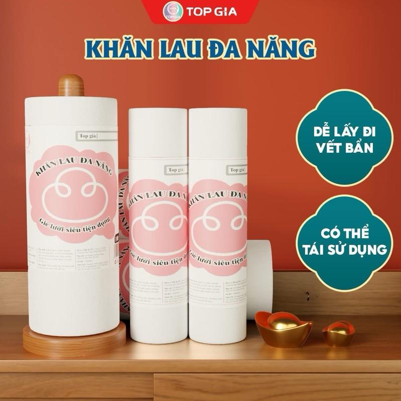 Khăn Lau Đa Năng Cuộn 100 tờ Top Gia Siêu Dai Có Thể Giặt Tái Sử Dụng - TOPGIA 0