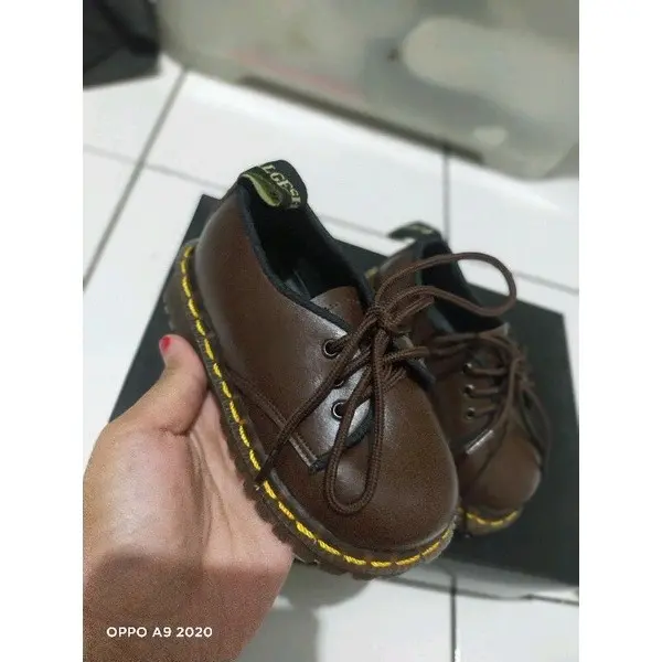 Docmart kida 3 hole warna dark brown size 21-35