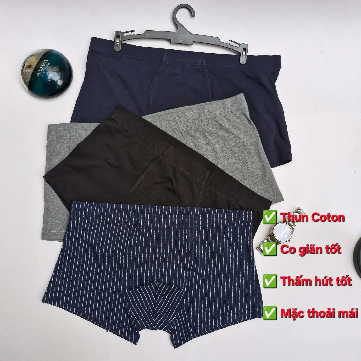 Quần  Sịp đùi (boxer) nam coton xuất khẩu Âu