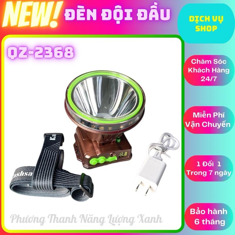 Đèn pin đội đầu cao cấp QZ_2368 công nghệ mới nhất  với thiết kế 2 lớp vỏ và màn hình led báo hiển thị % pin, ánh sáng gom, chiếu xa 500m.
