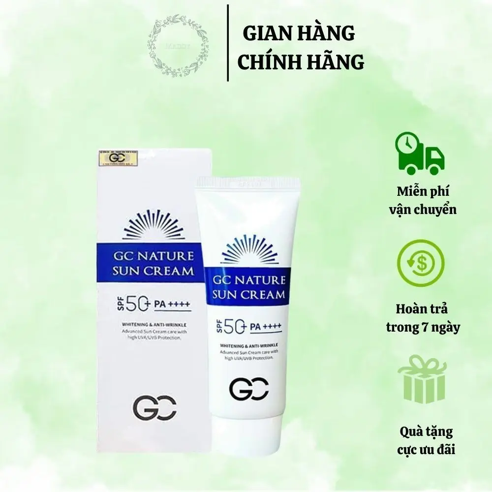 Kem Chống Nắng Nâng Tone,Dưỡng Da Hàn Quốc GC Nature Sun Cream SPF 50+ 60ml maddy beauty