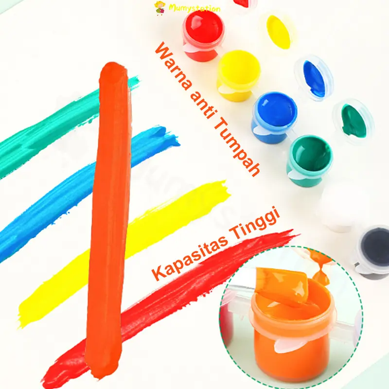 Mumystation Pot Cat Plastik Renteng Strip 8x5ml Kosong Empty paint cup 2
