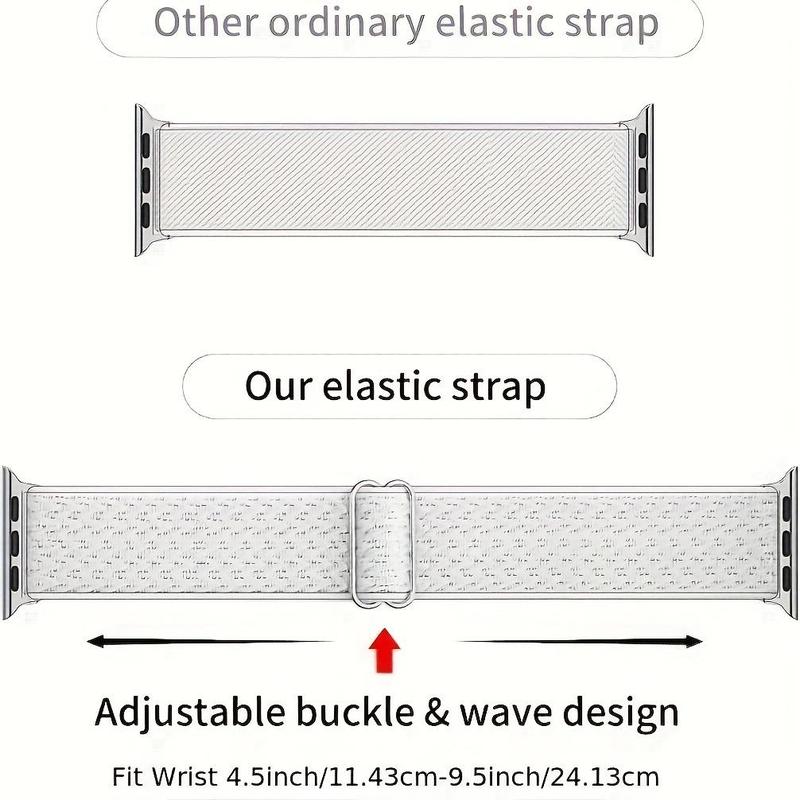Braided Solo Loop Compatible with Apple Watch Band, Adjustable Stretchy Bands Elastic Sport Wristbands for iWatch Series 9 8 7 6 5 4 3 2 1 SE Ultra 2, Smart Watch Straps, Smartwatch Strap, Wearable 1