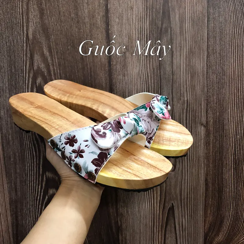 Guốc Gỗ Guốc Mộc Truyền Thống 4 Phân Dép Gỗ Quai Ngang 2