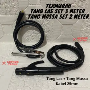 Paket Termurah Tang Las Set Kabel 3 Meter Tang Massa Masa Set Kabel 2 Meter Kabel 25 mm Hitam