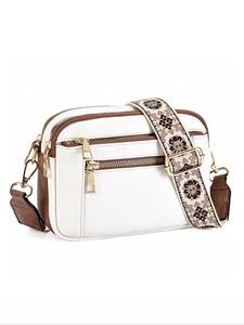 Women's Fashionable Flower Pattern Crossbody Messenger Bag, Casual Versatile Shoulder Bag for Daily Used, Trendy All-match Commuter Bag for Office Workers, Unique Bags