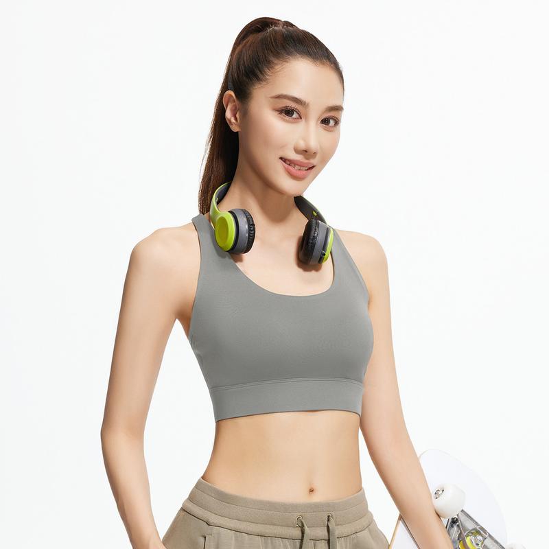 Alo Yoga New Style Back Cross Sports Bra Solid Color Halter Shockproof Gathering Fitness Yoga Underwear 2