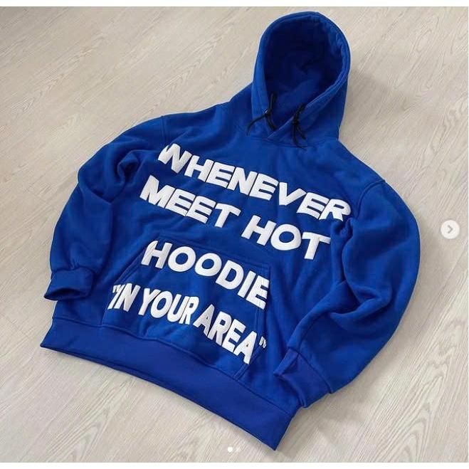 Áo Hoodie nam nữ mặc ấm cho cặp đôi in nổi Chữ WHENEVER , mũ to 2 lớp, form boxy, chất nỉ PE 3 màu đỏ, đen, xanh M03 Unisex MenswearMùa đông năm 2025 8