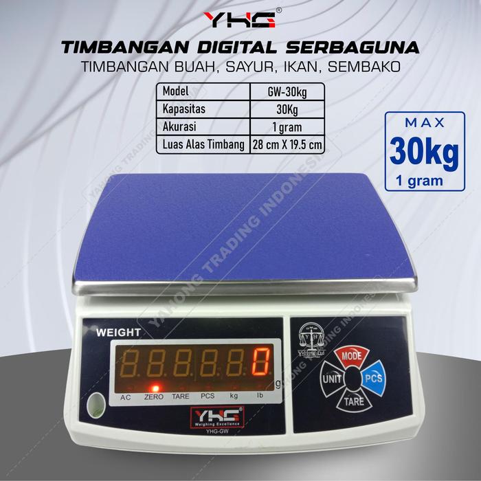 Promo Timbangan Meja Digital / Timbangan Barang Dapur YHG GW-30K 30kg ...