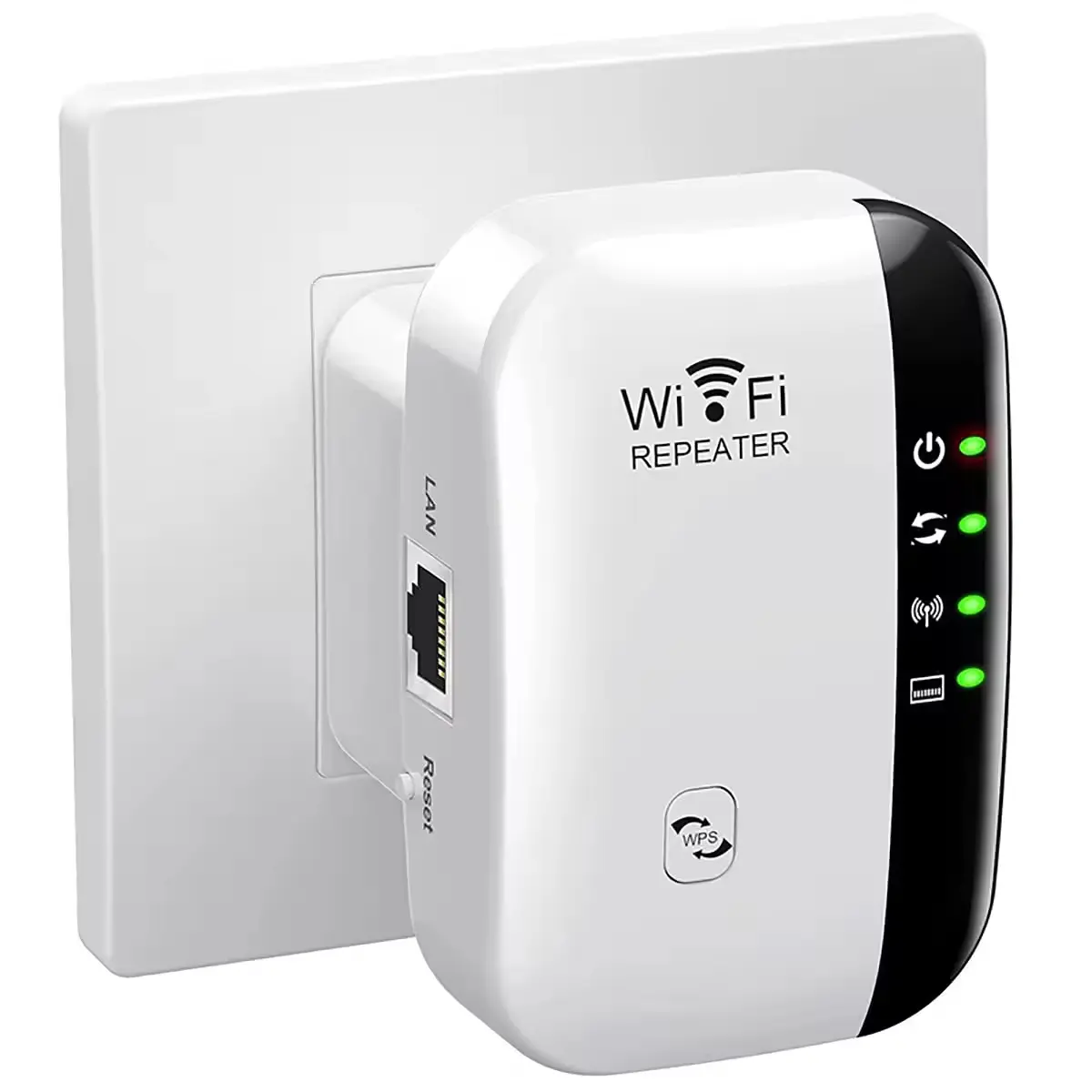 WiFi Extender Signal Booster, 300Mbps 2.4GHz WiFi Range Extender,Wireless Repeater, Internet Booster with Ethernet Ports, WPS Setup