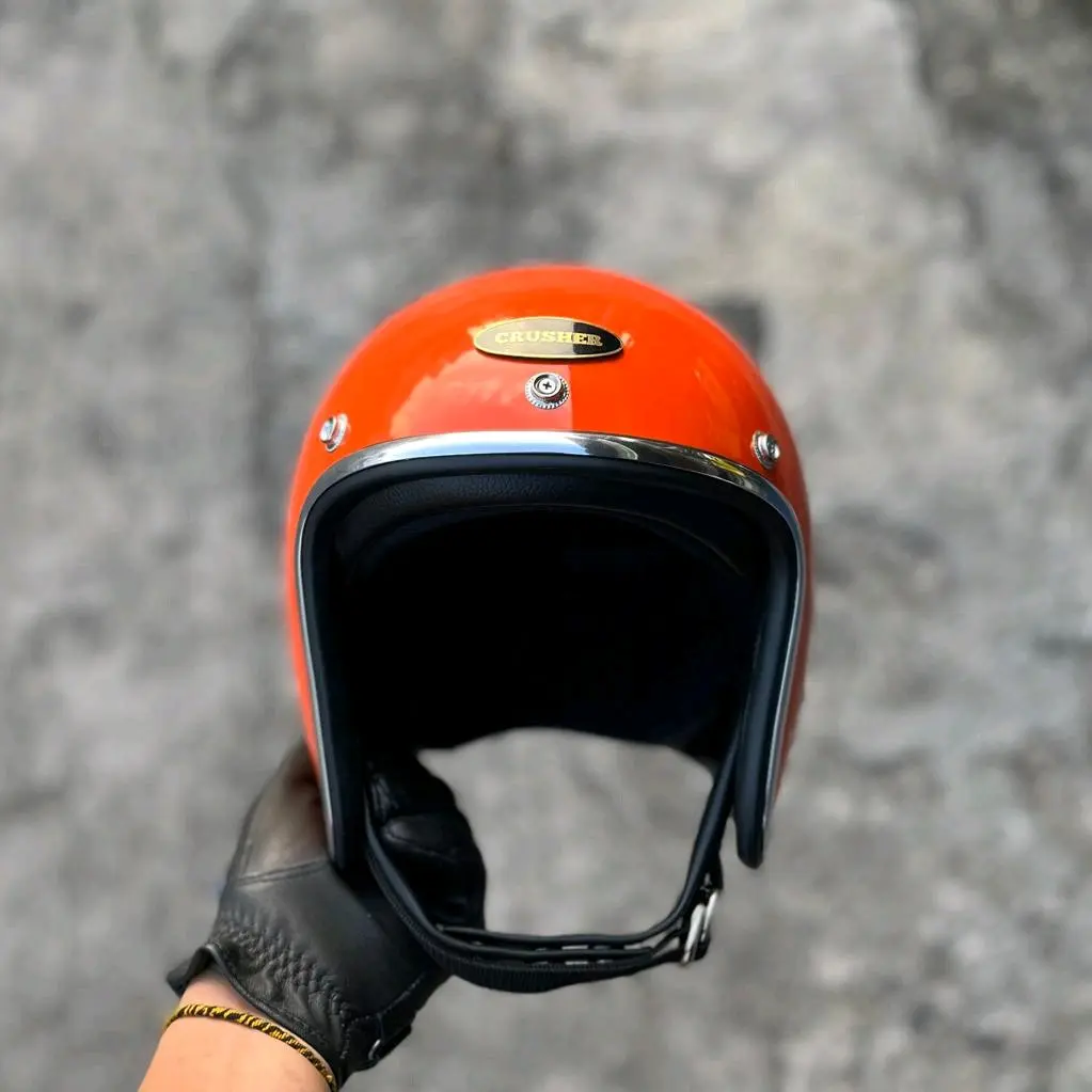 Helm Slimhead TX 500 Orange Glossy custom by @crushercustoms