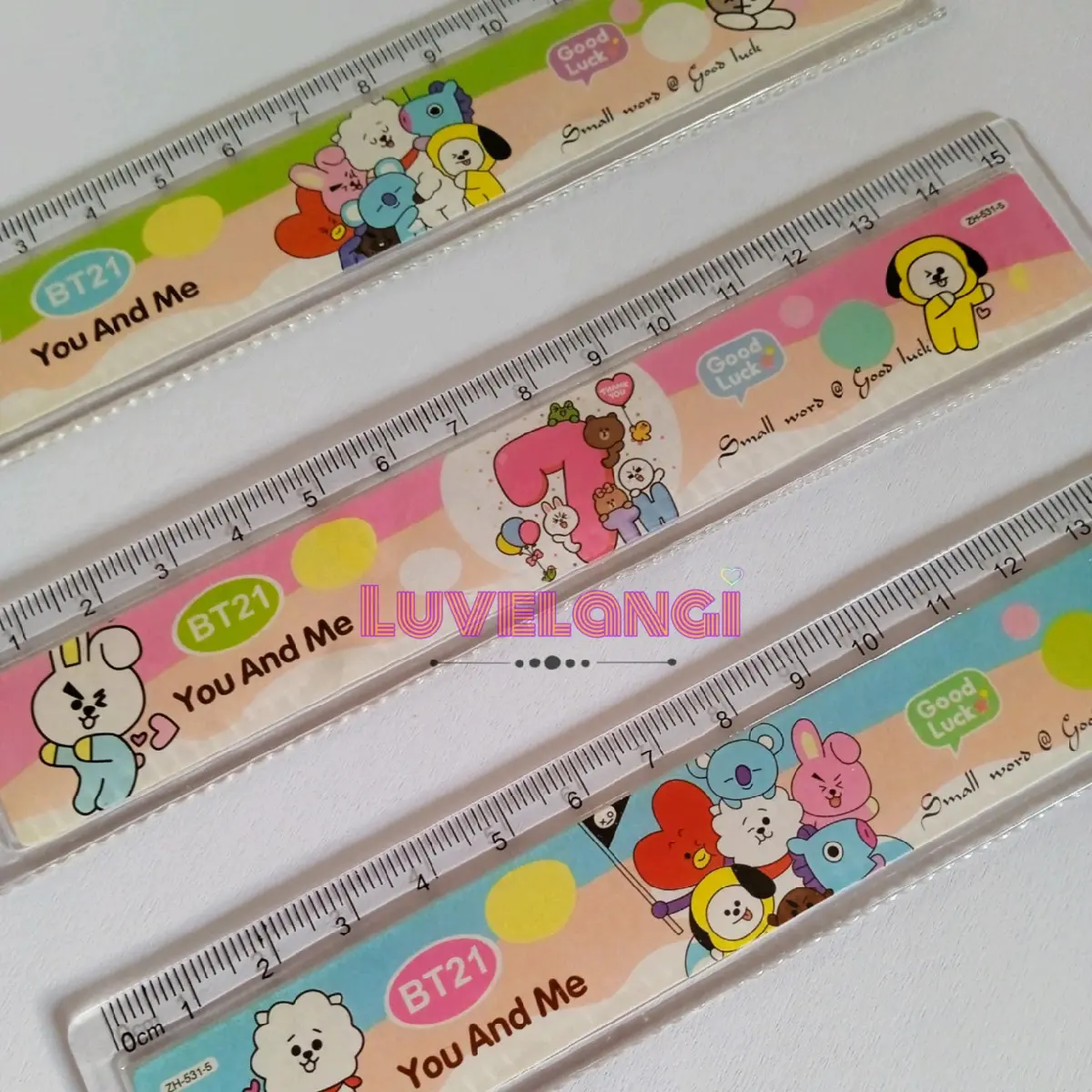 PENGGARIS BTS BT21 / Rol bt21 15-20 cm (warna motif dikirim random)