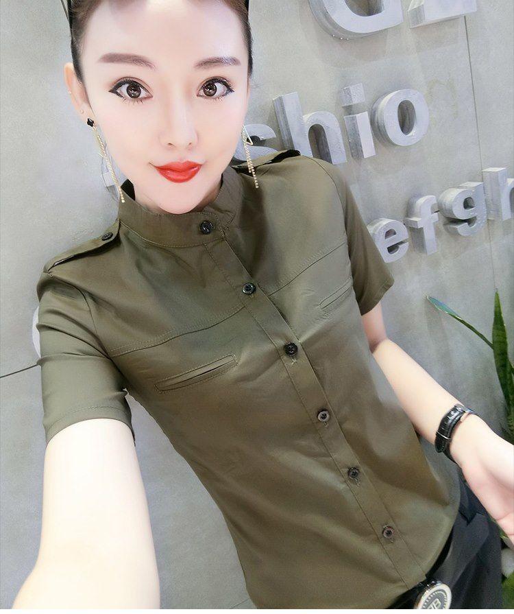 Product Introduction of Áo Sơ Mi Nữ, Thanh Lịch, ngắn Tay, Phong Cách Châu Âu, Bông Co Giãn, Mỏng Vừa Vặn, Mỏng Vừa Vặn, Phong Cách Hàn Quốc, Áo Sơ Mi Ol Nhỏ, Thời Trang, Thích Hợp Cho Mùa Xuân Và Mùa Hè, 2023 2