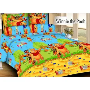 (GRATIS SARBAN & SARGUL) sprei terbaru karakter motif WINNIE THE POOH  180x200 160x200 120x200 free sarung bantal dan guling bahan katun premium tidak luntur/Seprei homemade terlaris