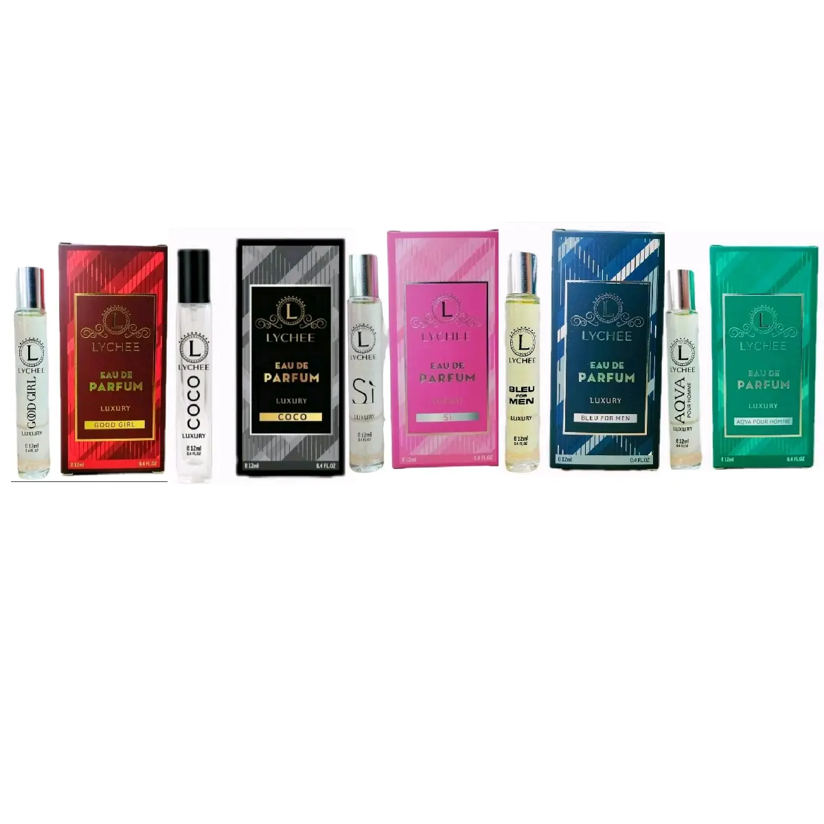 Combo 5 chai nước hoa Lychee Tinh dầu pháp (dạng lăn) chai 12ml Nữ Women Xịt Thơm Cosmetic Perfume