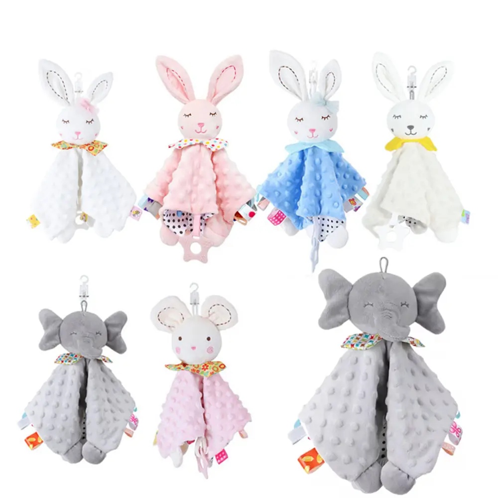 Cartoon Comforter Blanket Teether Plush Newborn Sleeping Dolls Soother Appease Towel Bibs Kids Fashion Sleep Toy