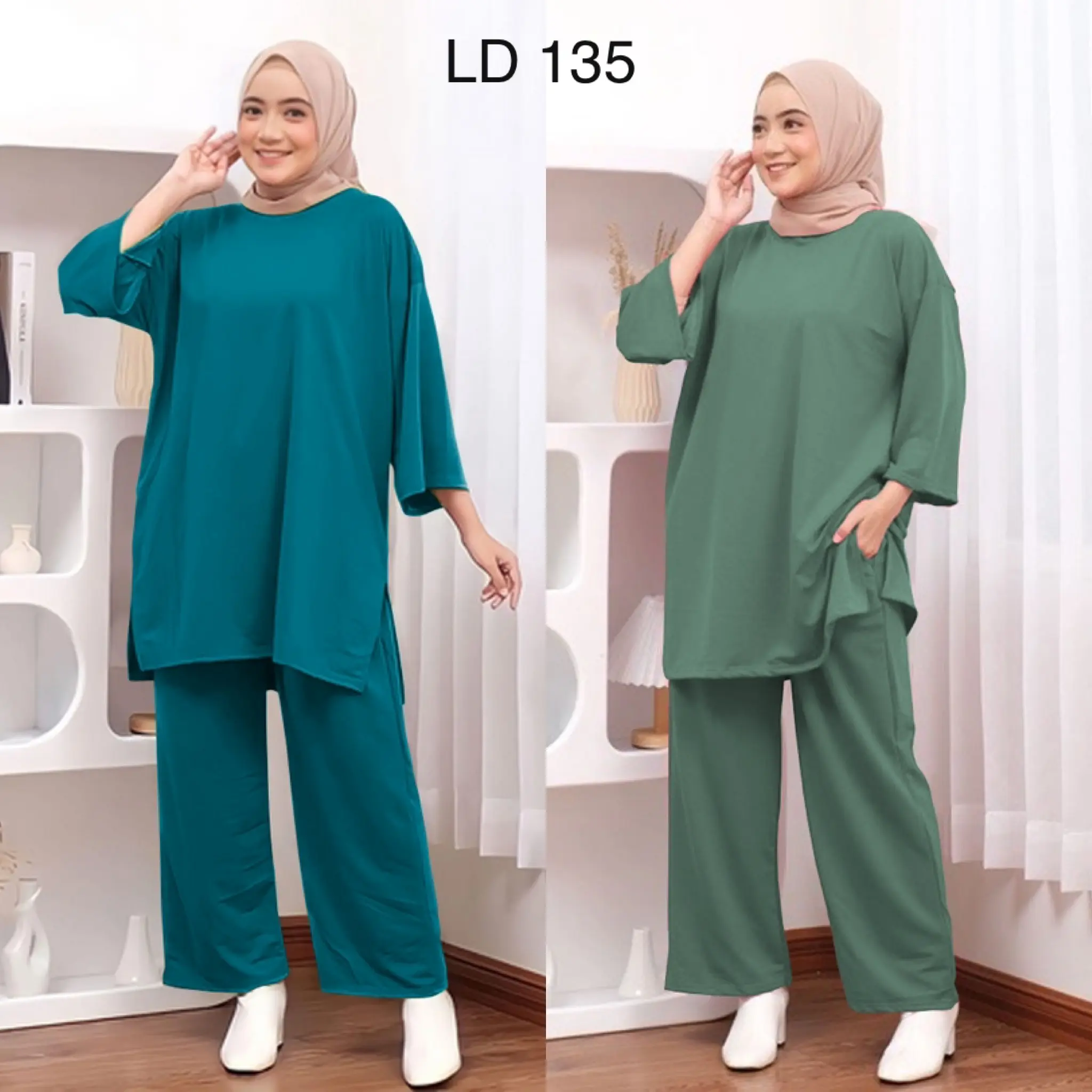 Oneset Polos Basic Stelan Jumbo Oversize Bestseller Stelan Aesthetic Sr1578 Muslim Wanita