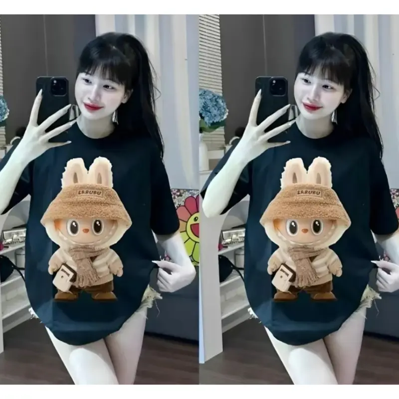 -Áo Thun Nam Nữ Raglan iN Nhiệt LaBuBu- Cổ Tròn-From Rộng Unisex -Hot Trend [M1] 3