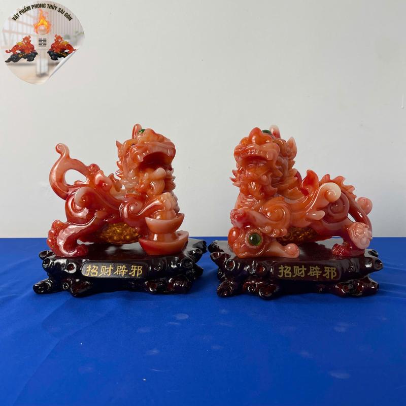 Cặp tỳ hưu 17cm ôm trứng trang trí  bàn thờ và nhà cửa Decor Decor Phòng Phòng Khách 3