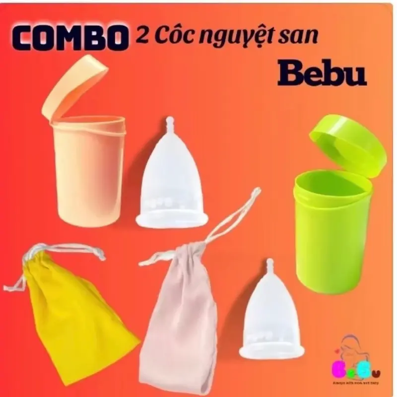combo 2 cốc nguyệt san chất liệu silicon ý tế an toàn tuyệt đối cốc  nguyệt Women Nữ 0